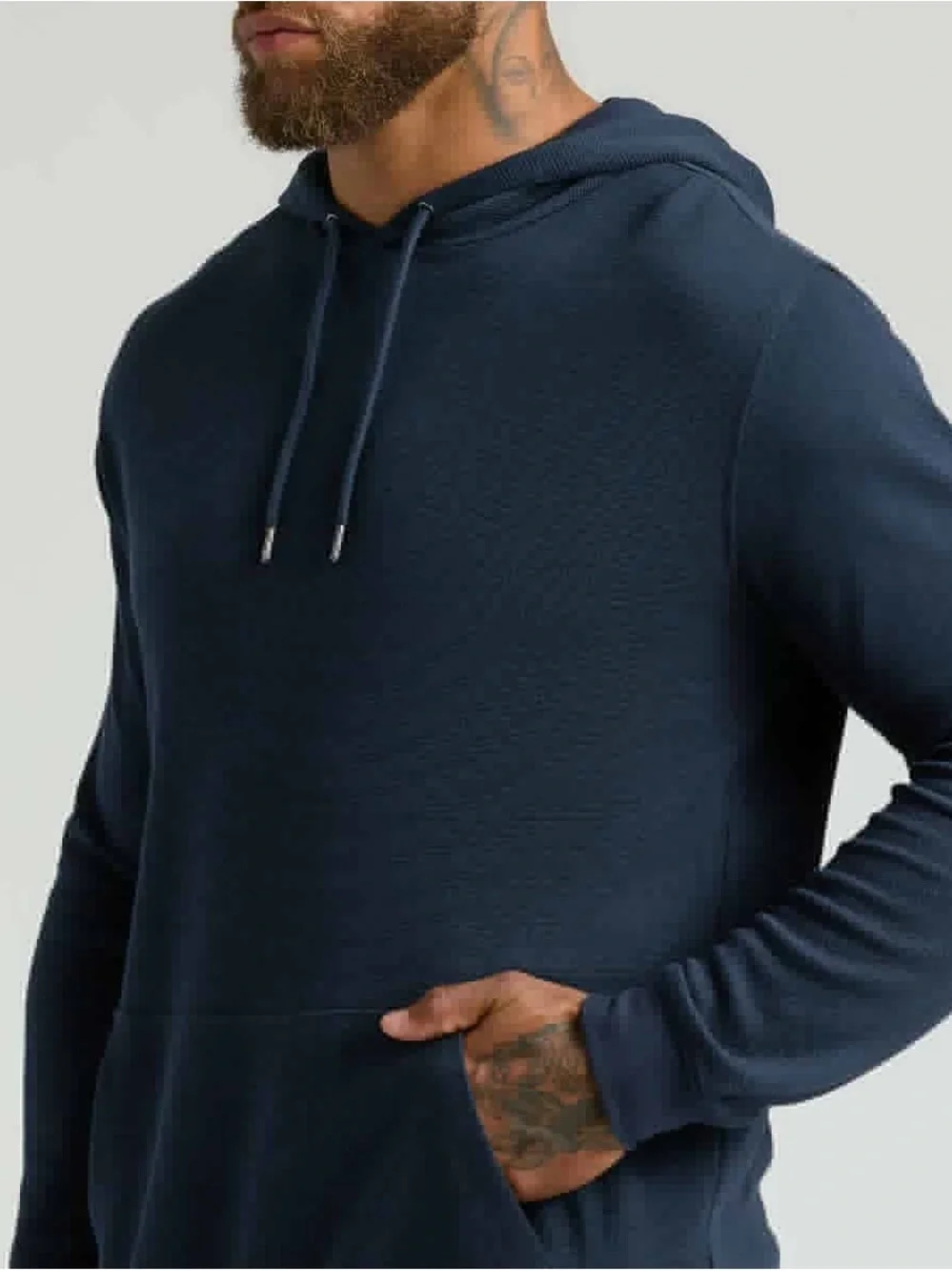 Men's Knit Hooded Pullover in Navy